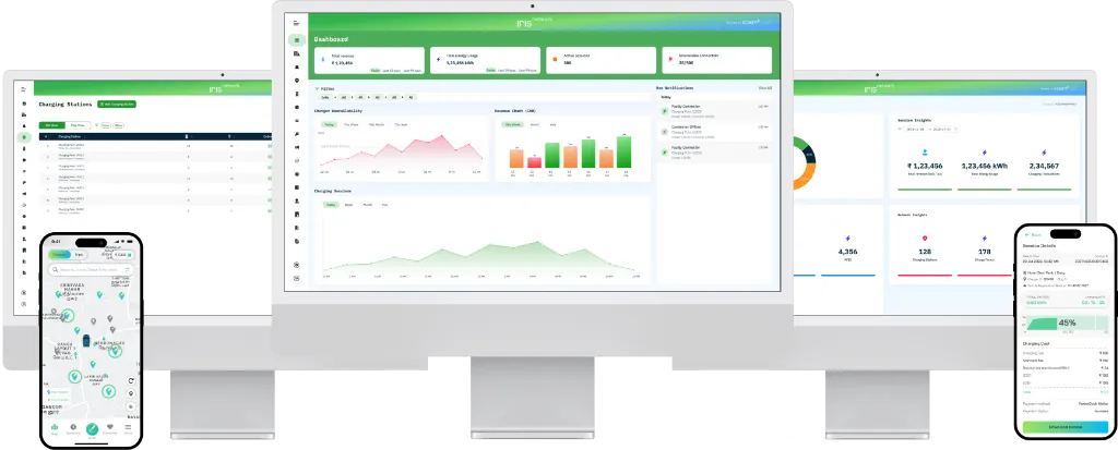 Iris Network dashboard and driver app mockups